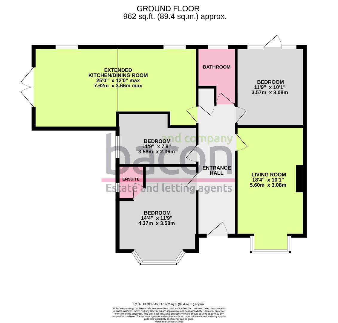 Floor Plan | Bungalow - Semi Detached | Leeward Road, Worthing, BN13 | For Sale